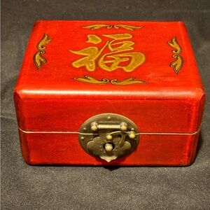 Chinese Dominoes In The Red Originally Wooden Box.